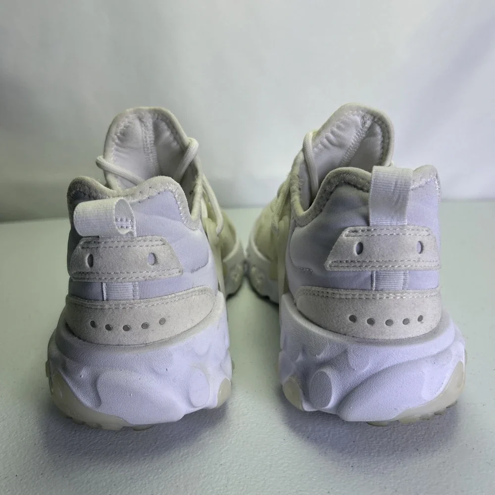 Nike React Presto GS Triple White Sneakers BQ4002-100 Size 6Y Womens 7.5